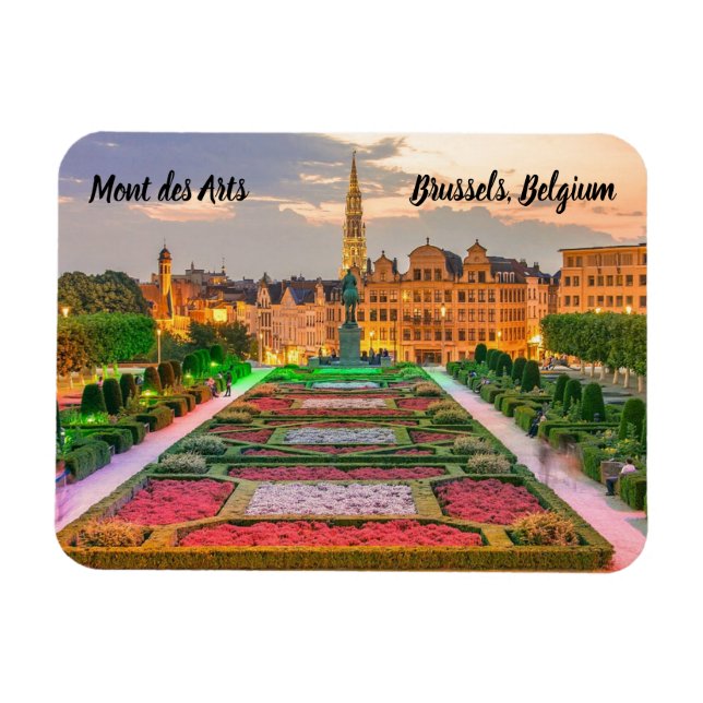 Mont des Arts Brussels Belgium stylized Magnet (Horizontal)