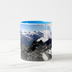 Mont Fort with mountains and glaciers Two-Tone Coffee Mug