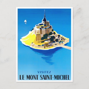 Mont Saint Michel France vintage travel Postcard