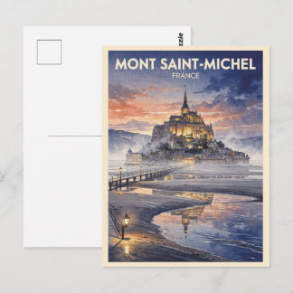 Mont Saint-Michel France Vintage Travel Postcard