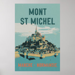 Mont Saint Michel illustration France Poster