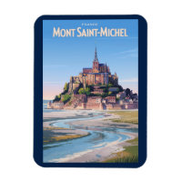 Mont Saint Michel Illustration Travel Art Vintage