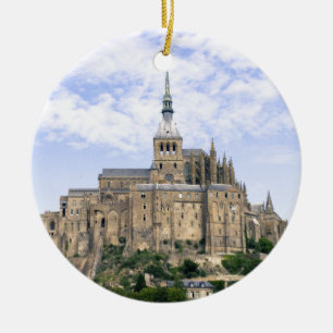 Mont Saint Michel Normandy France Island Abbey Ceramic Tree Decoration