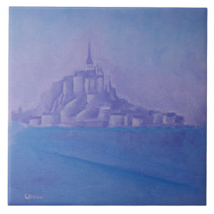 Mont Saint Michel Oil Painting-France- Ceramic Tile