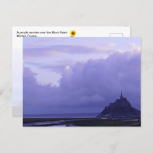 Mont-Saint-Michel Purple Sunrise, France -postcard Postcard