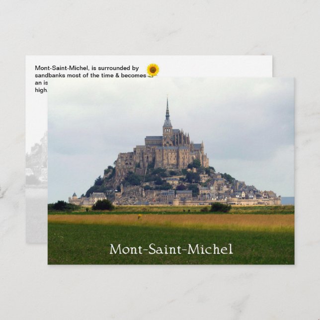 Mont-Saint-Michel Riverbank View, Normandy, France Postcard (Front/Back)