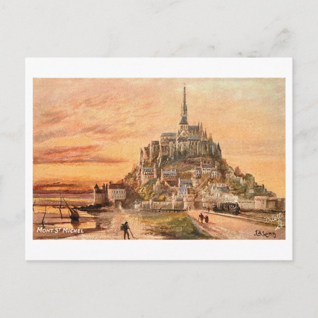 Mont Saint-Michel Vintage Postcard (Front)