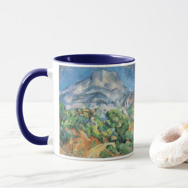 Mont Sainte Victoire Above Tholonet, Paul Cezanne Mug (With Donut)