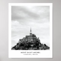 Mont SaintMichel France Black & White Travel Photo