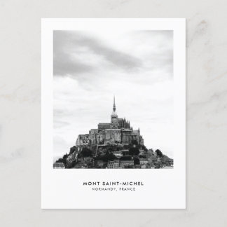 Mont SaintMichel France Monochrome Travel Postcard