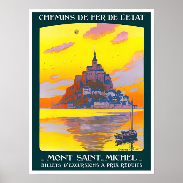Mont St. Michel France vintage travel Poster (Front)