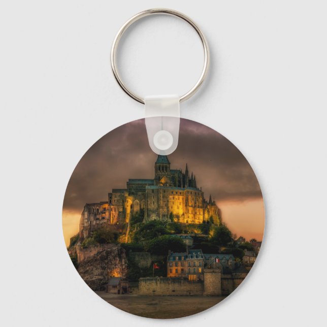 Mont St Michel Island Church Normandy Key Ring (Front)