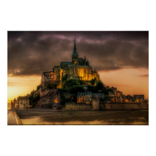Mont St Michel Island Church Normandy Poster