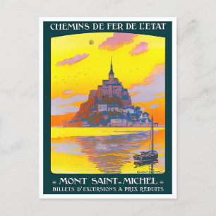 Mont St. Michel vintage travel Postcard