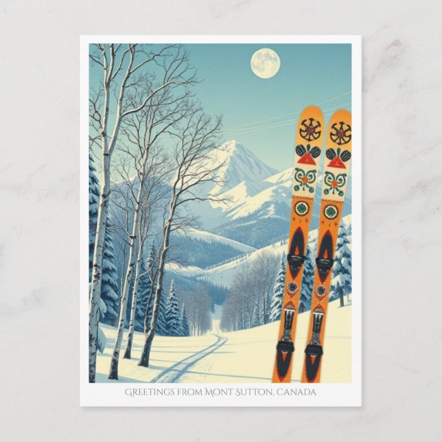 Mont Sutton Quebec Canada ski area Postcard (Front)