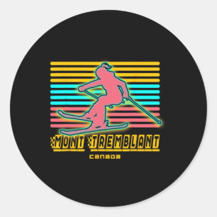Mont Tremblant Canada Ski Resort Quebec Skiing Sou Classic Round Sticker