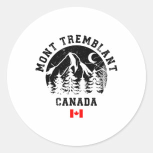 Mont Tremblant Canada Ski Resort Quebec Skiing Sou Classic Round Sticker