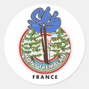 Mont Tremblant France ski travel poster Classic Round Sticker