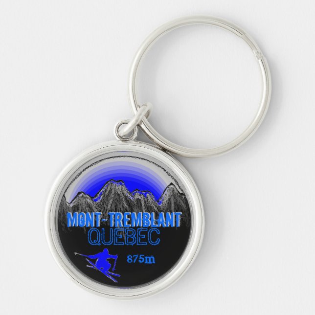 Mont Tremblant Quebec blue ski keychain (Front)