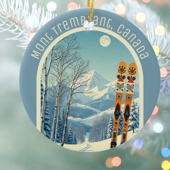 Mont Tremblant Quebec Canada ski souvenir  Ceramic Ornament (Creator Uploaded)