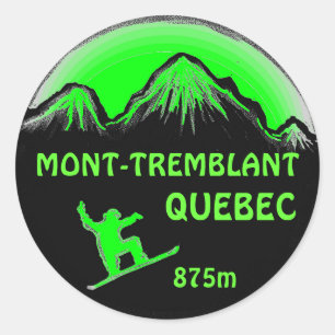 Mont Tremblant Quebec green snowboard art stickers