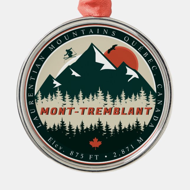 Mont-Tremblant Quebec Laurentian Mountains Canada Metal Ornament (Front)