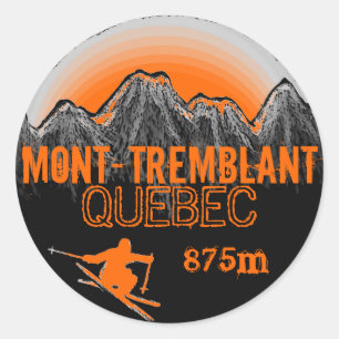 Mont Tremblant Quebec orange ski art stickers