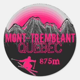 Mont Tremblant Quebec pink ski art stickers