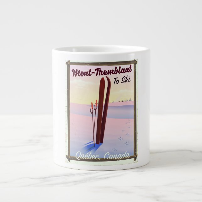 Mont-Tremblant Québec Ski poster. Large Coffee Mug (Front)