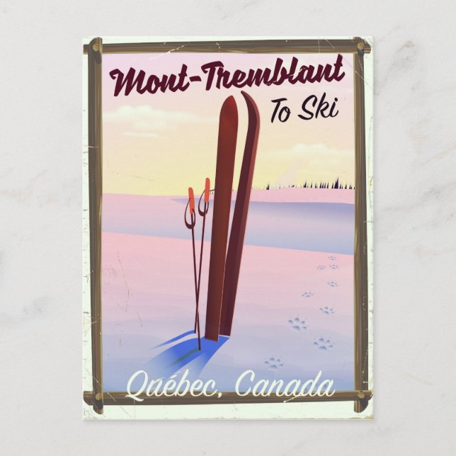 Mont-Tremblant Québec Ski poster. Postcard (Front)