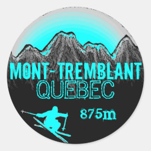 Mont Tremblant Quebec ski teal art stickers