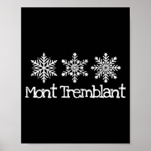 Mont tremblant quebec snowflake snow skier skiing poster