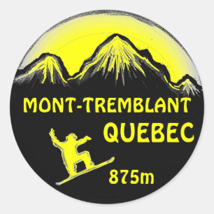 Mont Tremblant Quebec yellow snowboard art sticker