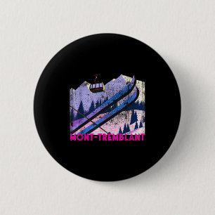 Mont-tremblant ski - vintage style mont-tremblant 6 cm round badge
