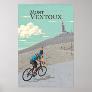 Mont Ventoux Cycling Travel Poster