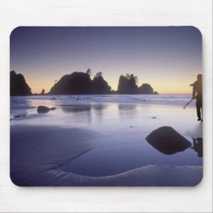 Montage of man carrying kayak, ShiShi Beach, Mouse Pad