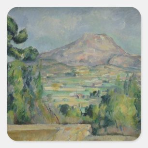 Montagne Sainte-Victoire, c.1887-90 Square Sticker
