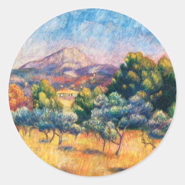Montagne Sainte-Victoire (Paysage) Renoir Classic Round Sticker (Front)