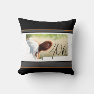 Montana 406 Brown Cow Green Meadow Throw Pillow