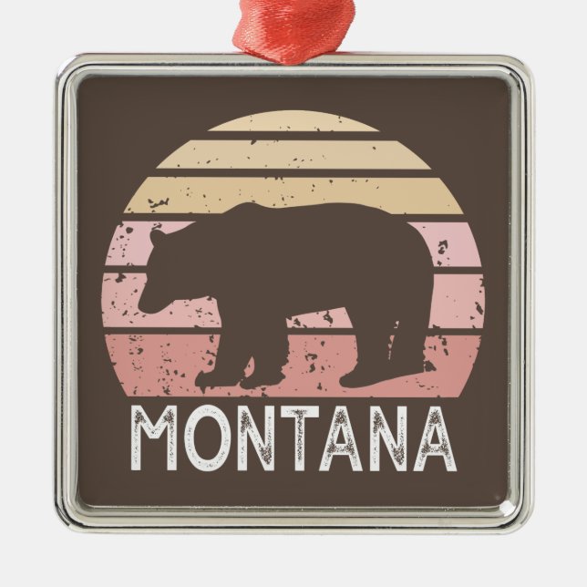 Montana Bear Metal Ornament (Front)