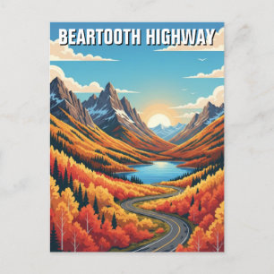 Montana Beartooth Highway travel Postcard
