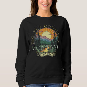 Montana Big Sky Country Mountains Vintage Men Wome Sweatshirt