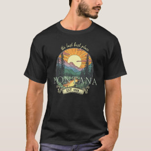 Montana Big Sky Country Mountains Vintage Men Wome T-Shirt