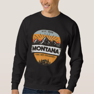 Montana Big Sky Country Vintage Retro Mountain Cam Sweatshirt