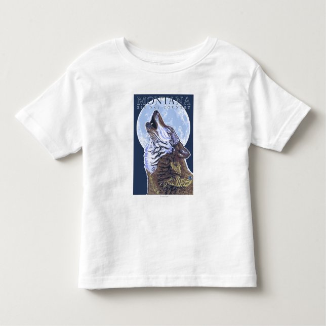 Montana -- Big Sky CountryHowling Wolf Toddler T-Shirt (Front)
