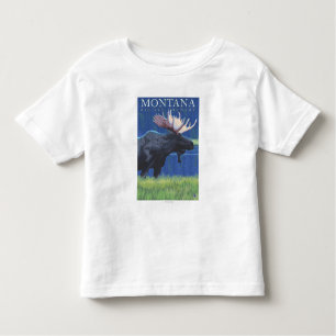 Montana -- Big Sky CountryMoose in Moonlight Toddler T-Shirt