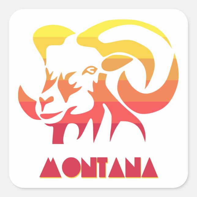 Montana Bighorn Square Sticker (Front)