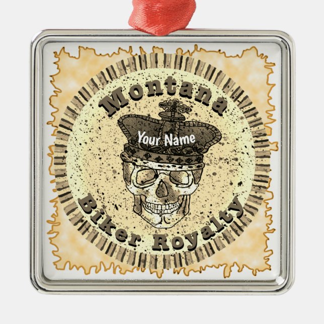 Montana Biker  Metal Ornament (Front)