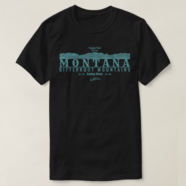 Montana Bitterroot Mtns Trapper Peak  T-Shirt (Design Front)
