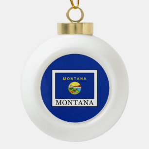 Montana Ceramic Ball Christmas Ornament